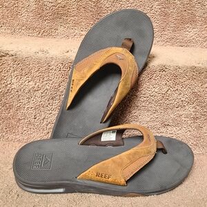 Reef Sz 11 Men's Leather Flip-Flops